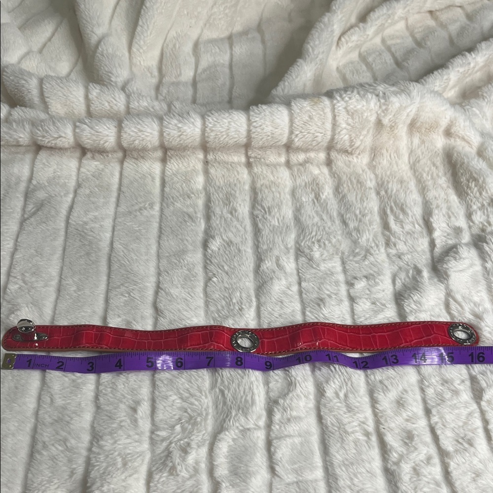 Marc Jacobs Red Croc-Embossed Leather Bracelet - Picture 2 of 4